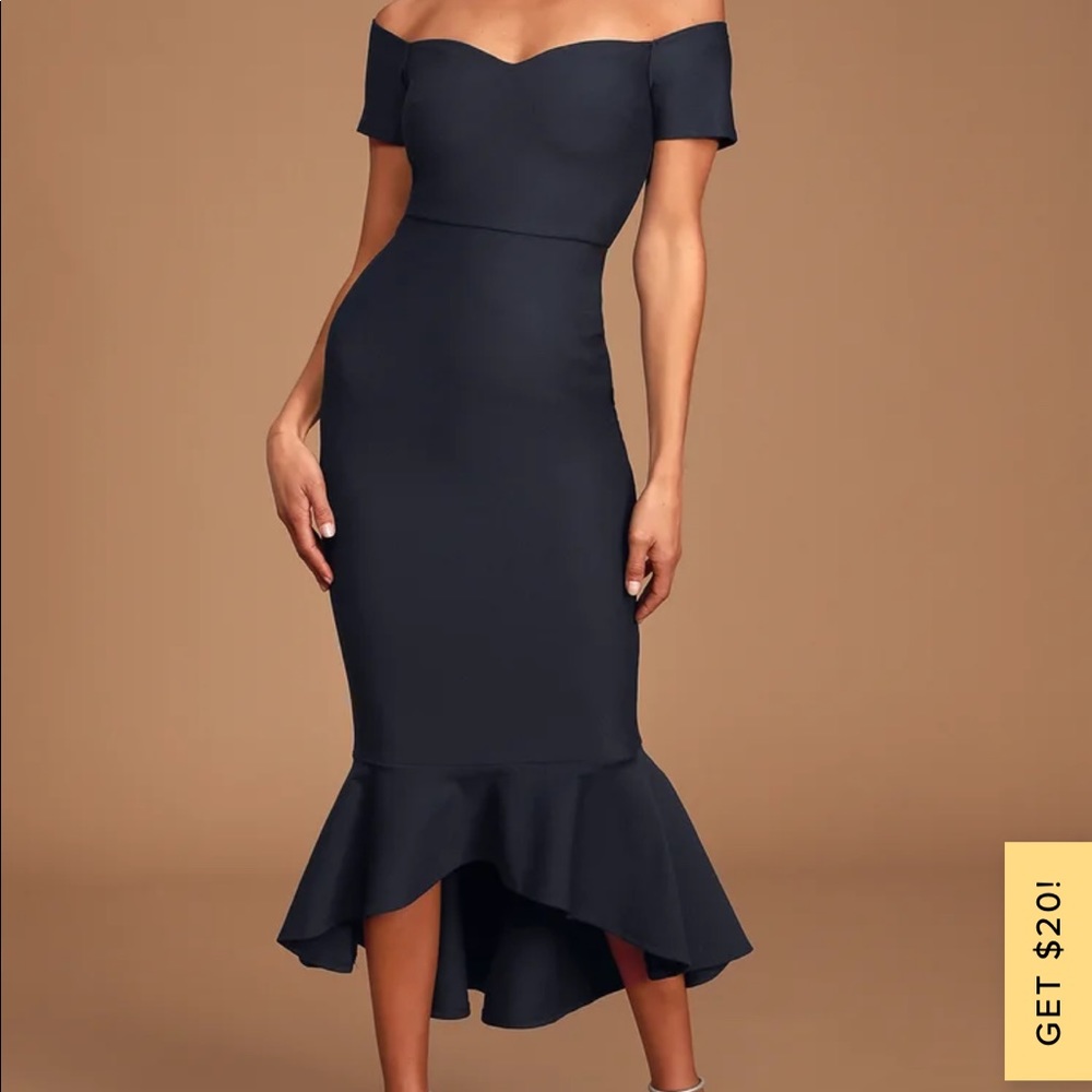 How Much Should I Care Navy Blue LuLus Dress Size Small